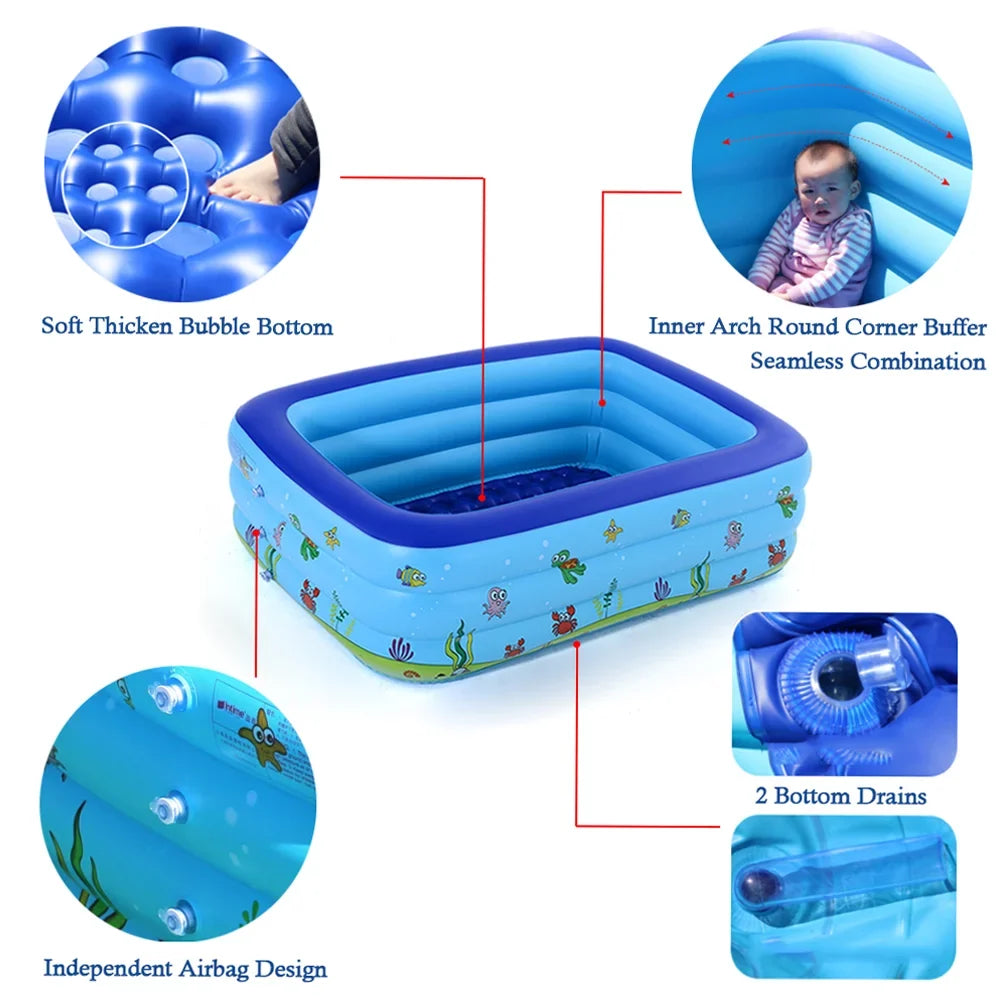 Portable Sizewimming Pool Inflatable Sizewimming Pool Outdoor Basin Kid Bathtub