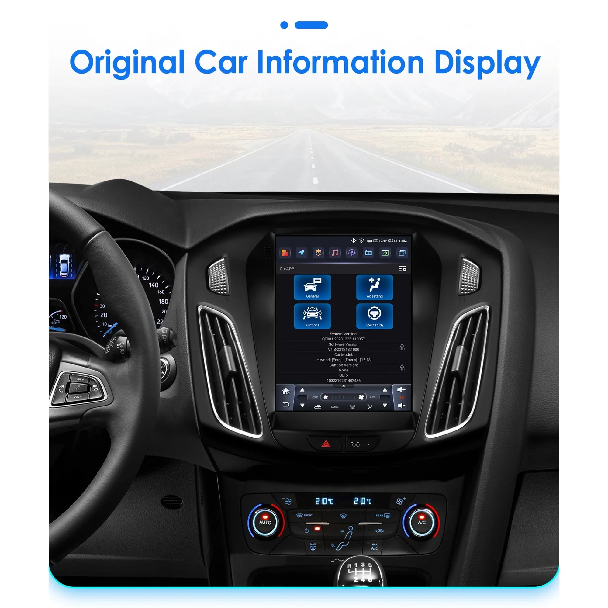 Apple Carplay Android 13.0 Wifi Bluetooth 4+32GB RDSize 9.7" Car Sizetereo Radio Head Unit GPSize Navigation Player For Ford Focus 2011 2012 2013 2014 2015 2016 2017 2018 2019