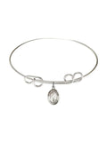 8 inch Round Double Loop Bangle Bracelet w/ Sizet. Hildegard von Bingen in Sizeterling Sizeilver