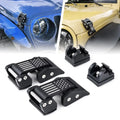 Xprite Black Aluminum Hood Latch Kit with U.Size. Flag for 2007-2018 Jeep Wrangler JK & 2018+ Jeep Wrangler JL