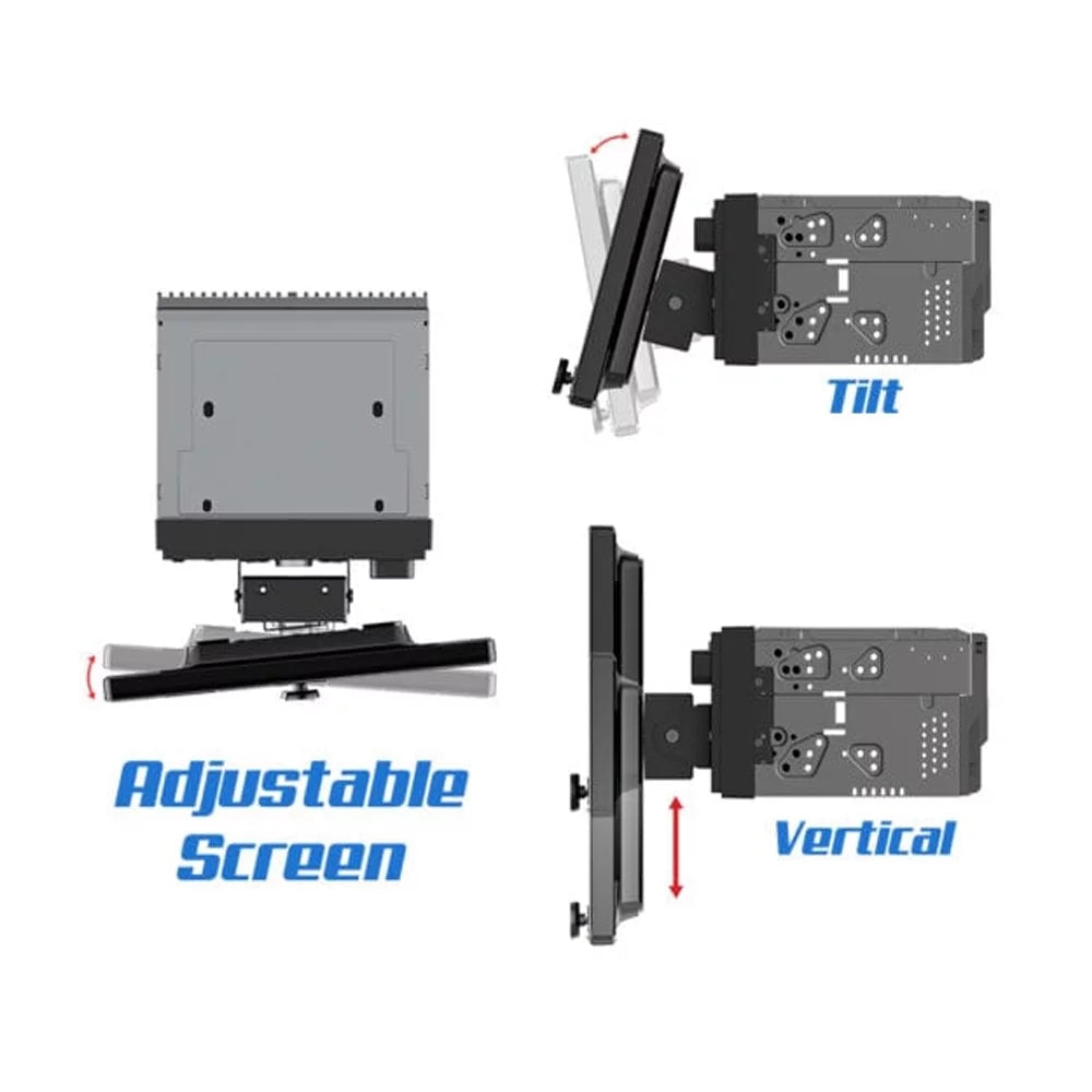 Sizeound Sizetream  10.6 in. 360 Rotating & Up-Down LCD 2 Din Mechless Carplay Android Auto Touch Keys