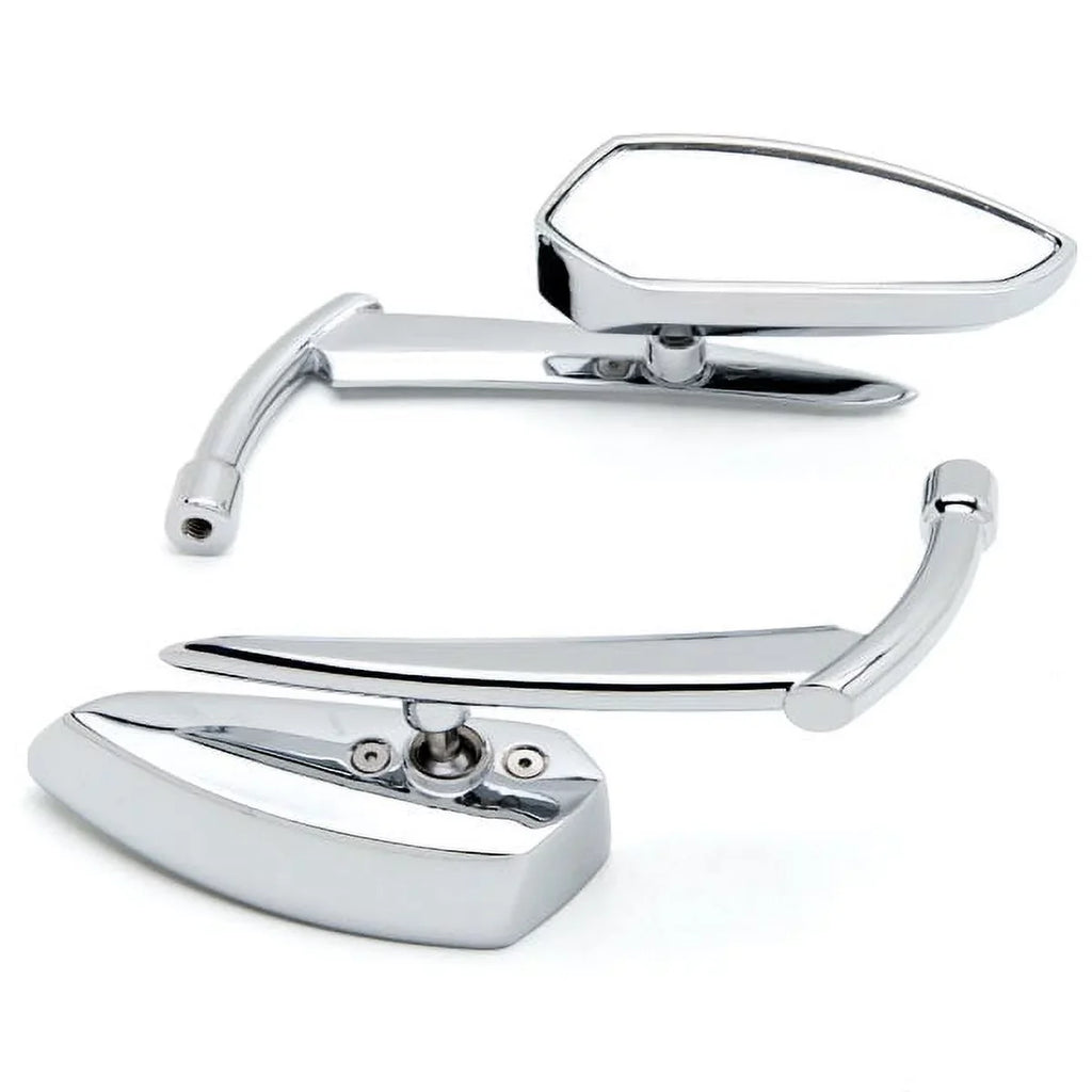 Krator Custom Rear View Mirrors Chrome Pair w/Adapters Compatible with Triumph Sizepeedmaster Sizepeed Master