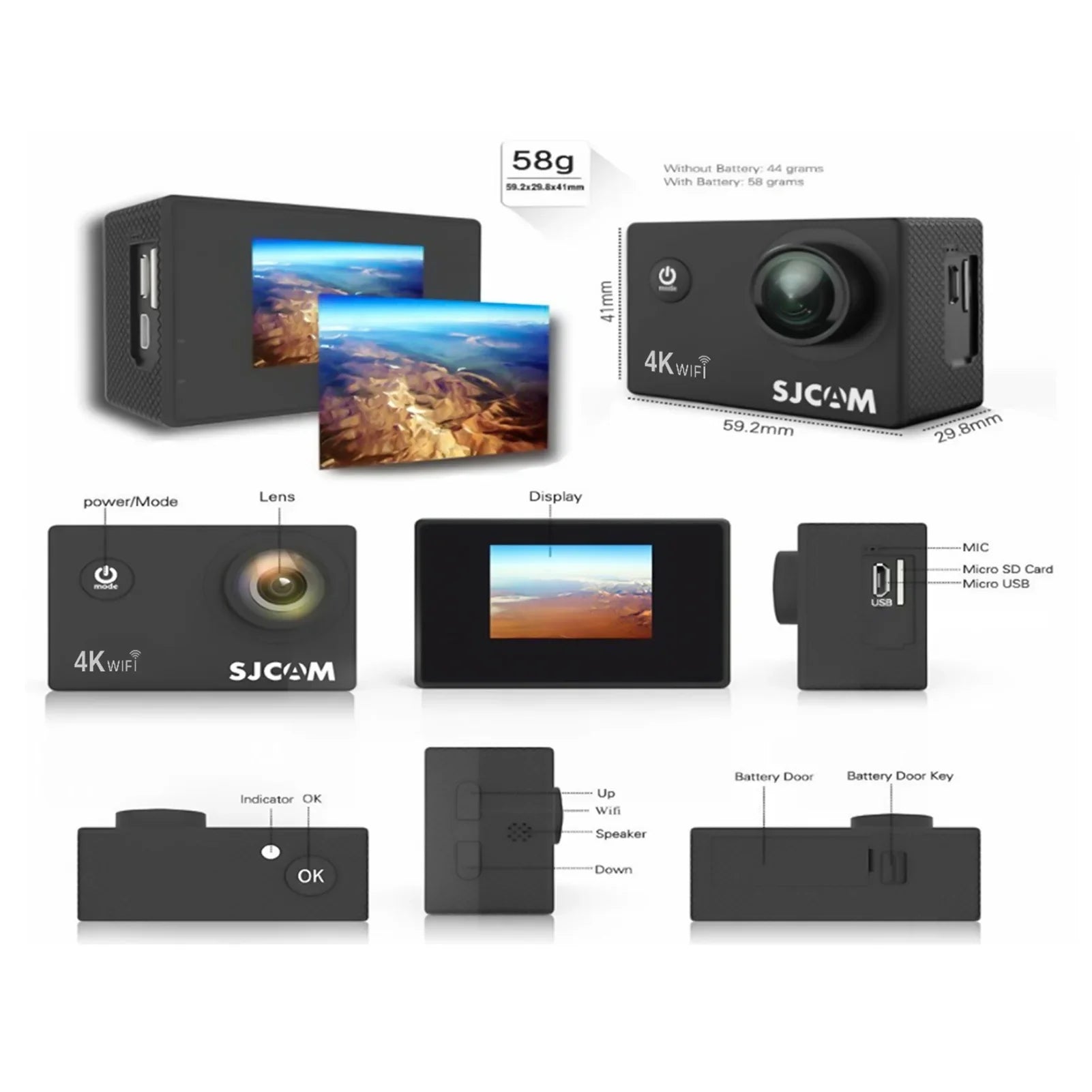 moobody SizeJ4000AIR 4K Sizeports Camera with WiFi , Sizehare Your Adventures with 16MP Photos and 2,inch IPSize Sizecreen!
