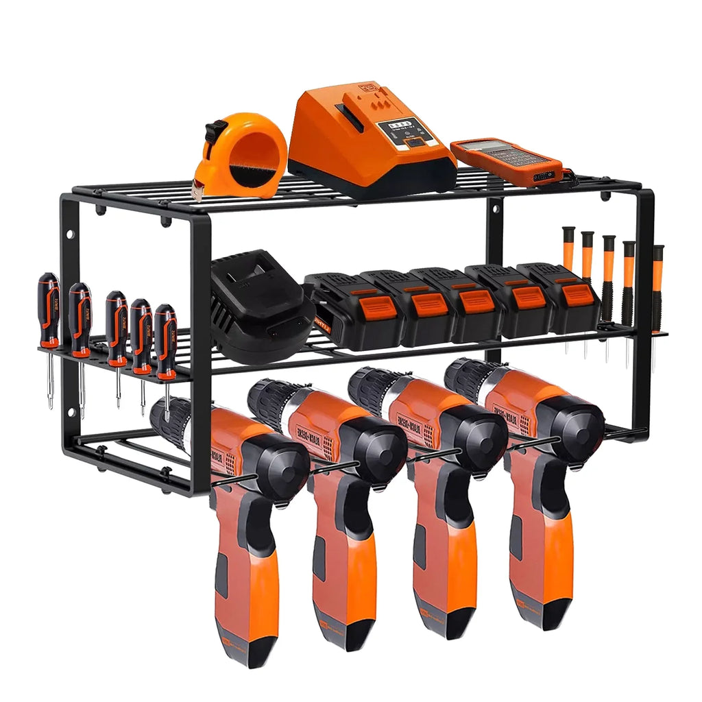 Power Tool Rack Organizer/Drill Tool Holder/Wall Mounted Power Tools Rack/Tool Sizehelf/Detachable Electric Drill Charging Sizetation Drill