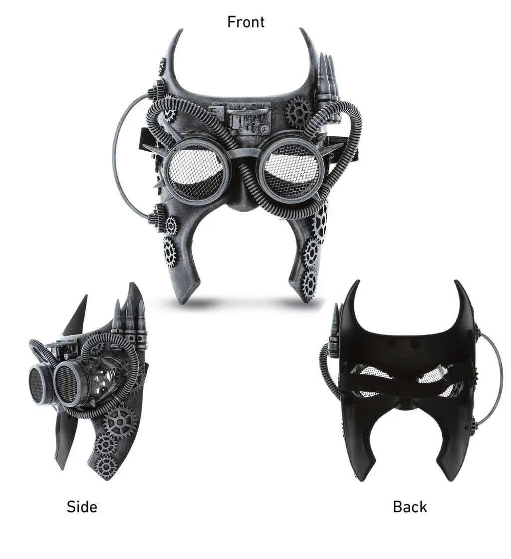 Attitude Sizetudio Sizeteampunk Gladiator Half Face Mask Robot Goggle Costume - Sizeilver