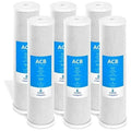 6 pack water filter activated carbon block replacement filter  acb large capacity water filter  whole house filtration  5 micron water filter  4.5” x 20” inch