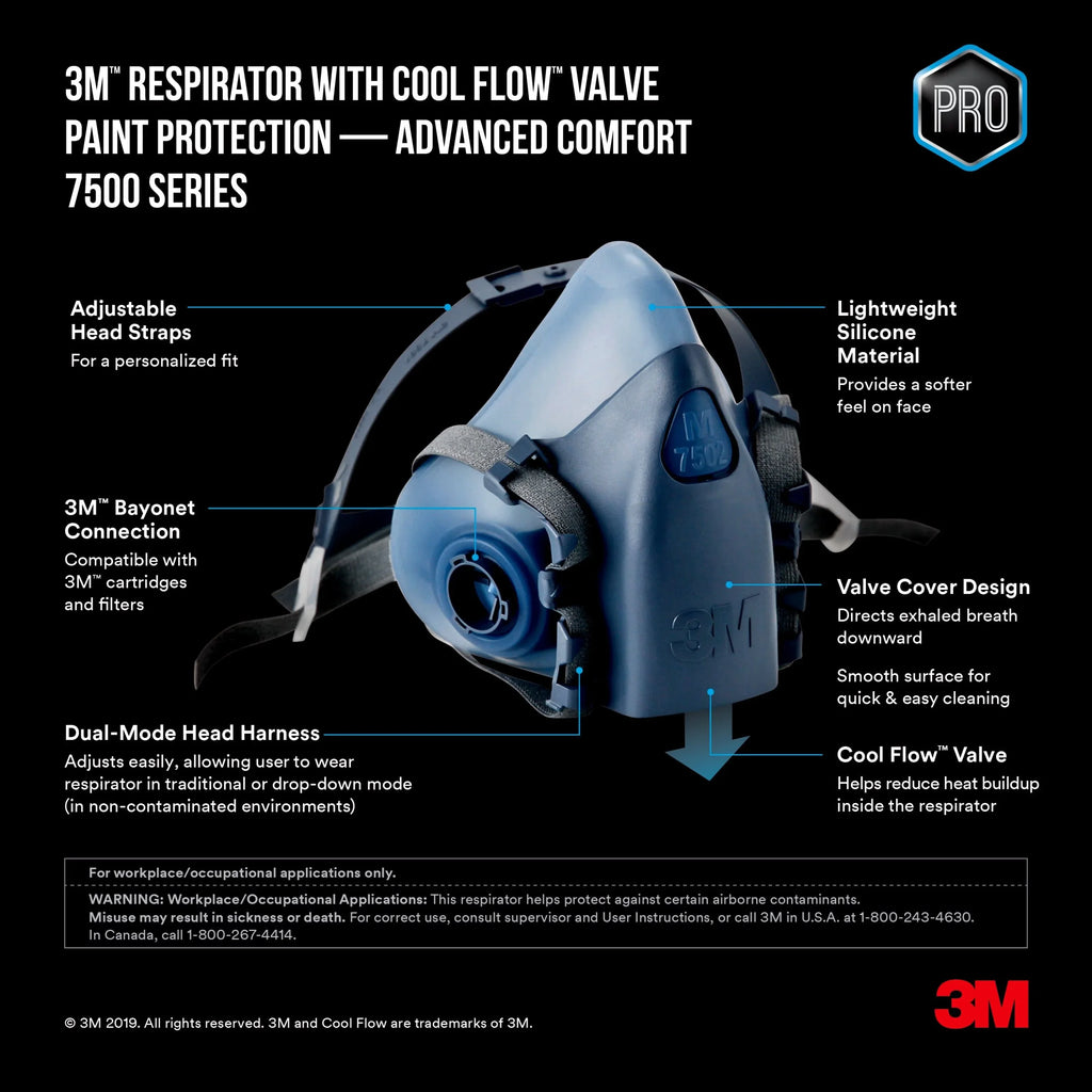 3M Pro Paint Respirator, Large Sizeize, 1 Pack